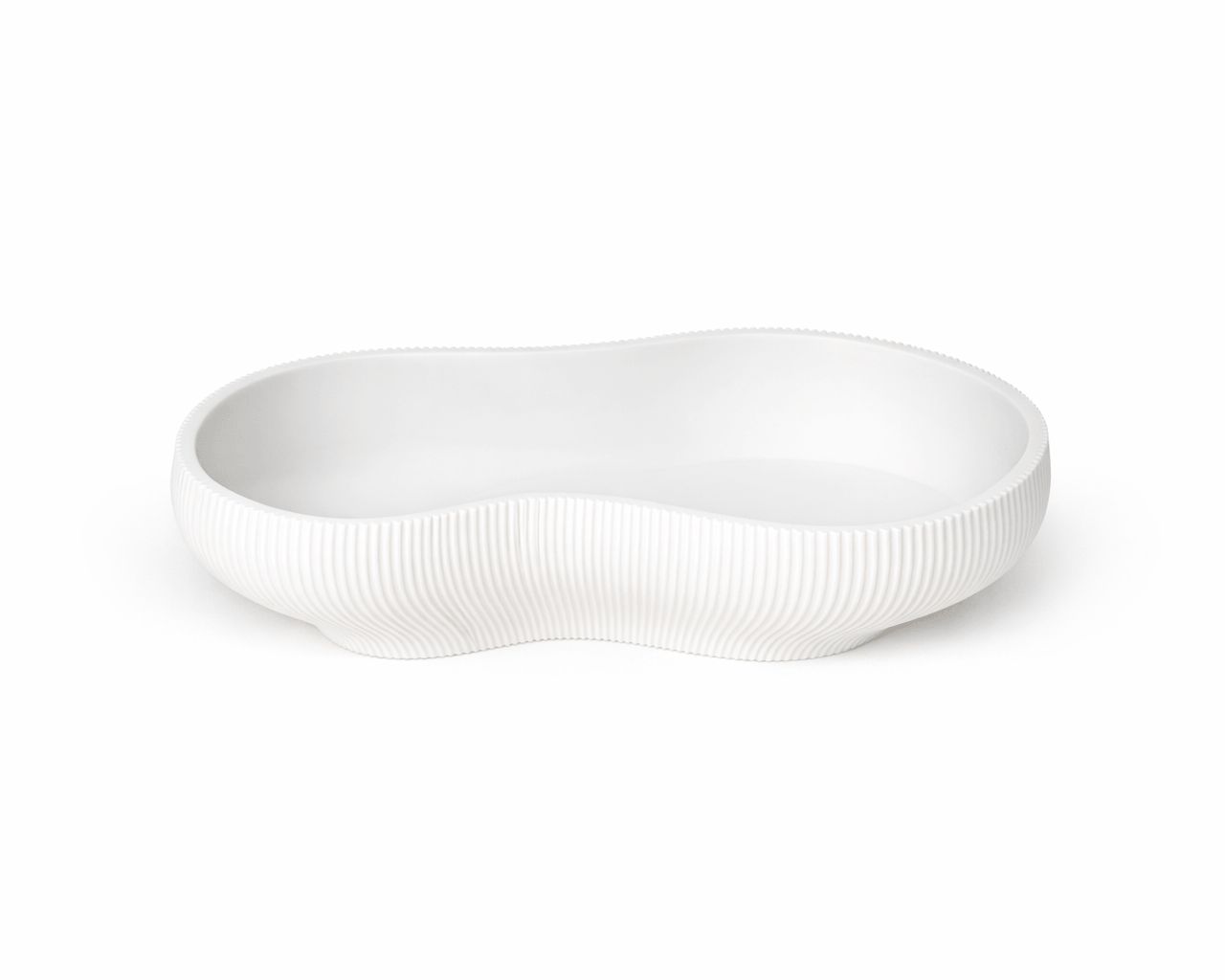 Wave ribbed tray 3D printed in Australia — decorative desk and vanity organiser