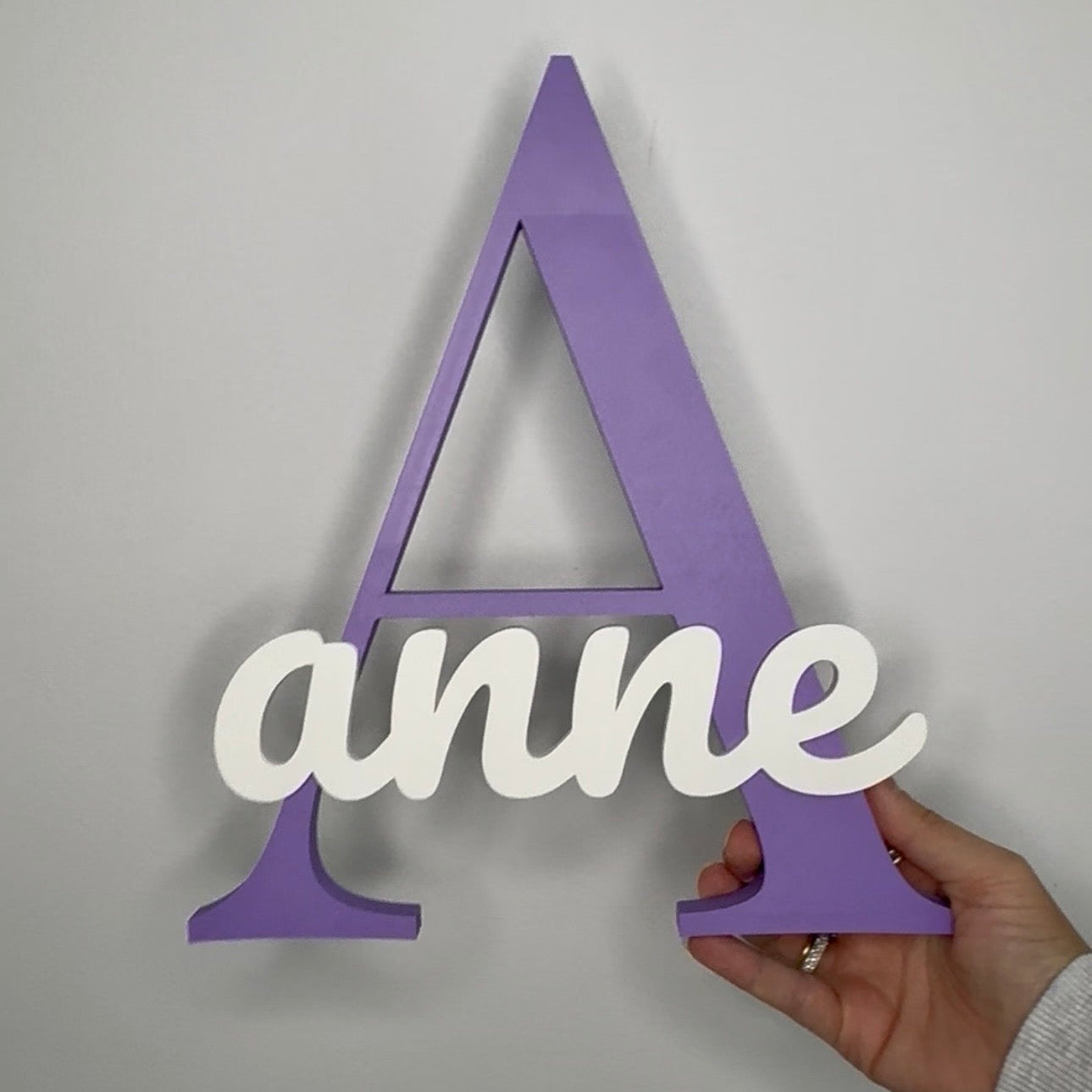 Custom 3D printed initial name Anne