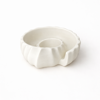 Ammonite tray 3D printed in Australia — side view