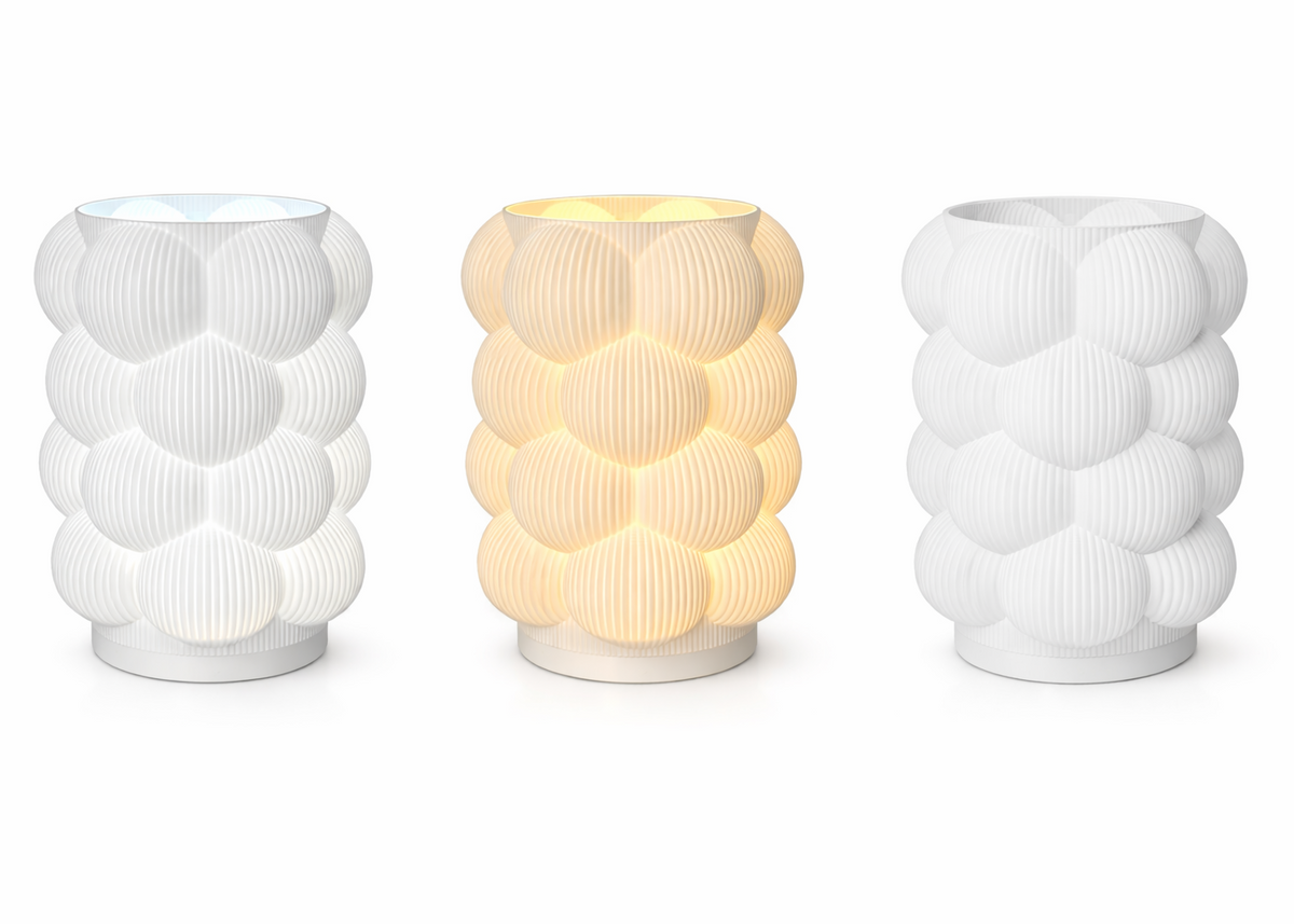 Bubble lamp 3 colour shades — aesthetic Australian 3D printed lamp