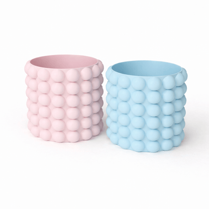 Bubble planter pair 3D printed in Australia — modern shatterproof indoor plant pot