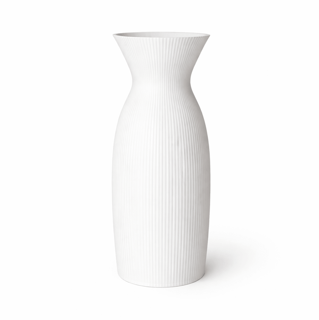 Ribbed vase 3D printed in Australia — minimalist textured home decor