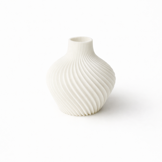 Mini spiral swirl vase 3D printed in Australia — small sculptural home decor