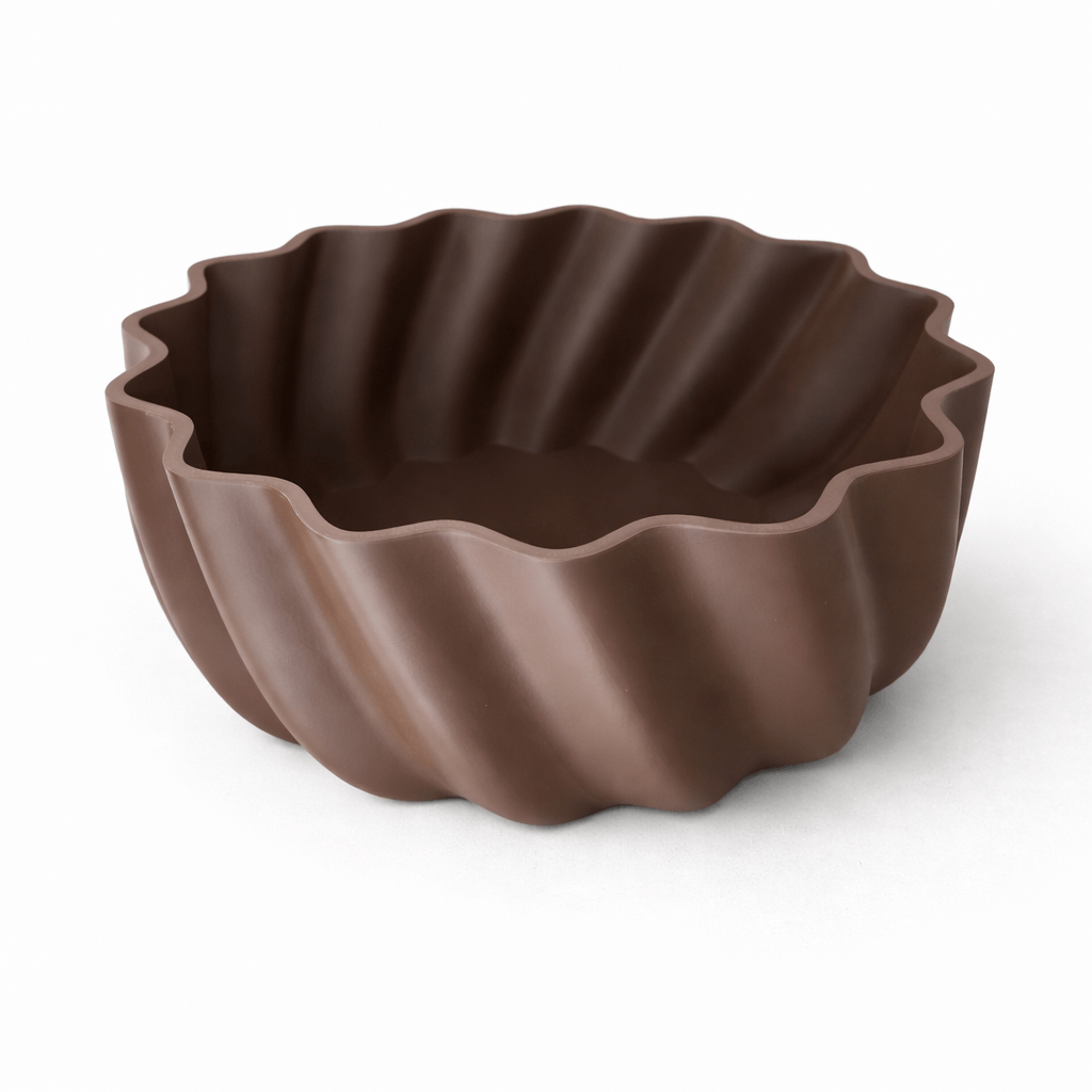 Wave bowl top view showing ripple texture detail — shatterproof home decor