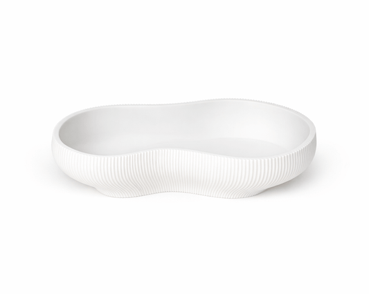 Wave ribbed tray 3D printed in Australia — decorative desk and vanity organiser